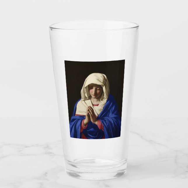 Verre La Vierge Marie en prière (Devant)