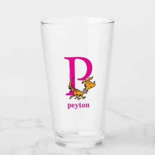 Verre L'ABC de Dr Seuss : Lettre P - Rose Ajoutez votr