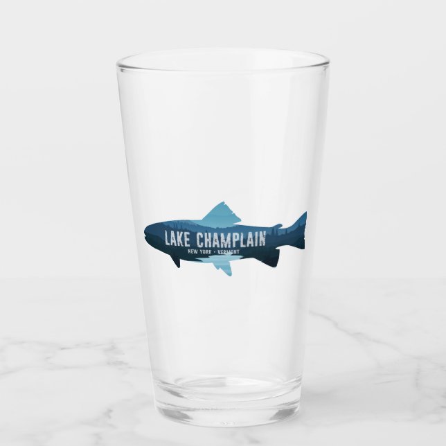 Verre Lac Champlain New York Vermont Poisson (Devant)