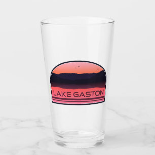 Verre Lac Gaston Caroline du Nord Virginie Red Sunrise