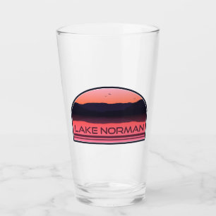 Verre Lac Norman Caroline du Nord Sunrise rouge