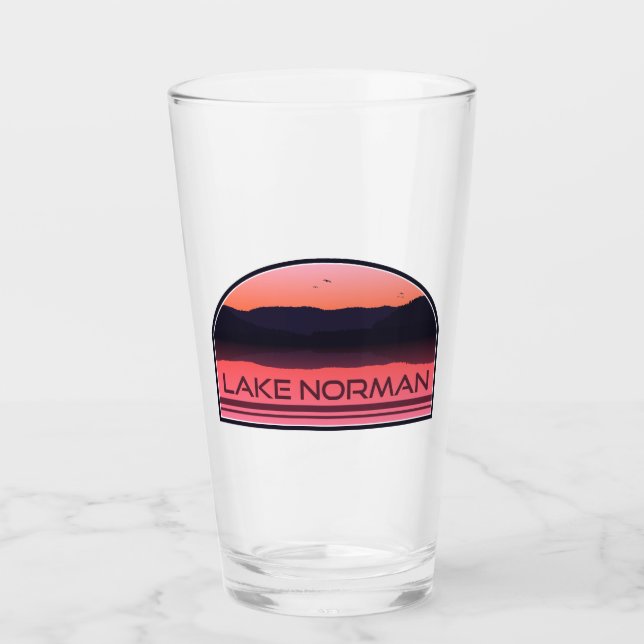 Verre Lac Norman Caroline du Nord Sunrise rouge (Devant)