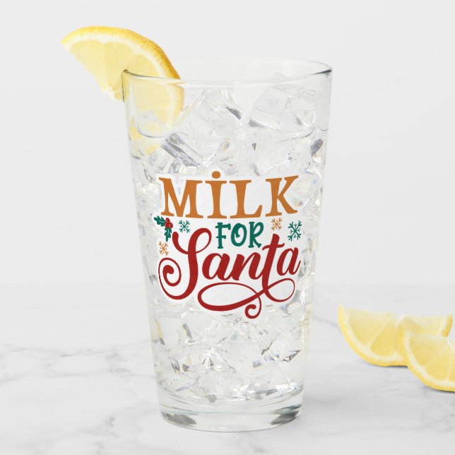 Verre Lait pour le Père Noël (Devant glace)