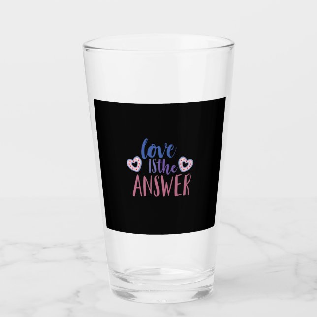 Verre L'Amour Cadeau Couple Est La Réponse (Devant)