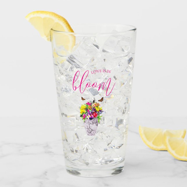 Verre L'amour dans la floraison Mariage (Devant glace)