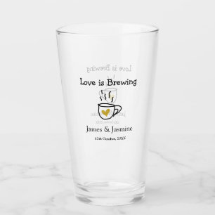 Verre L'amour est Brasser café tasse or coeur de coeur n