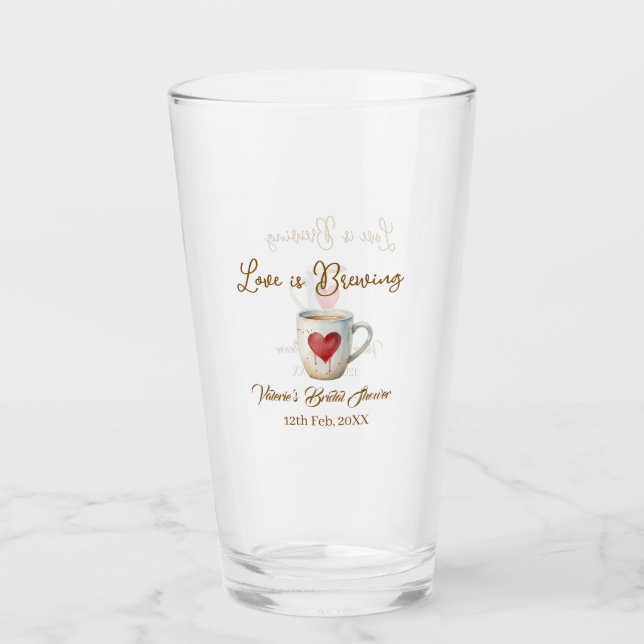 Verre L'amour est en train de préparer une tasse de café (Devant)