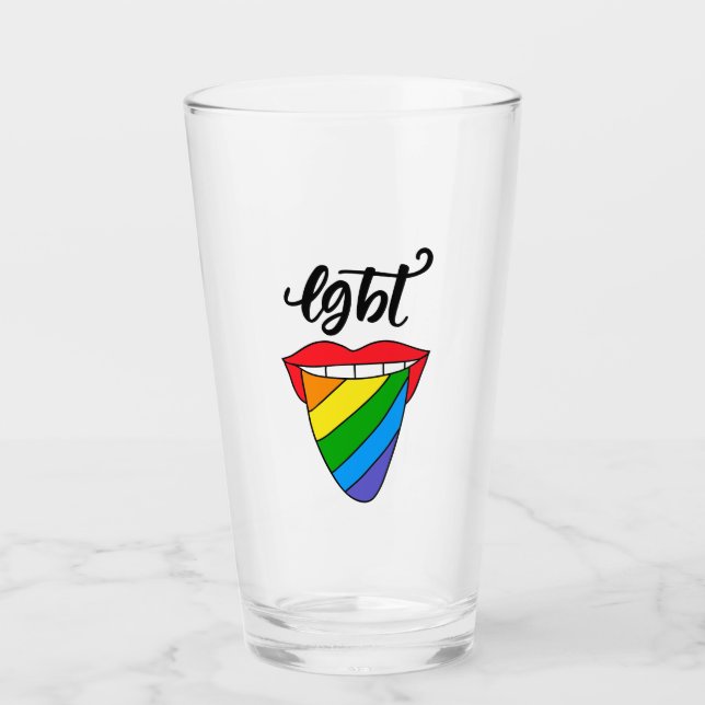 Verre Langue arc-en-ciel LGBT (Devant)
