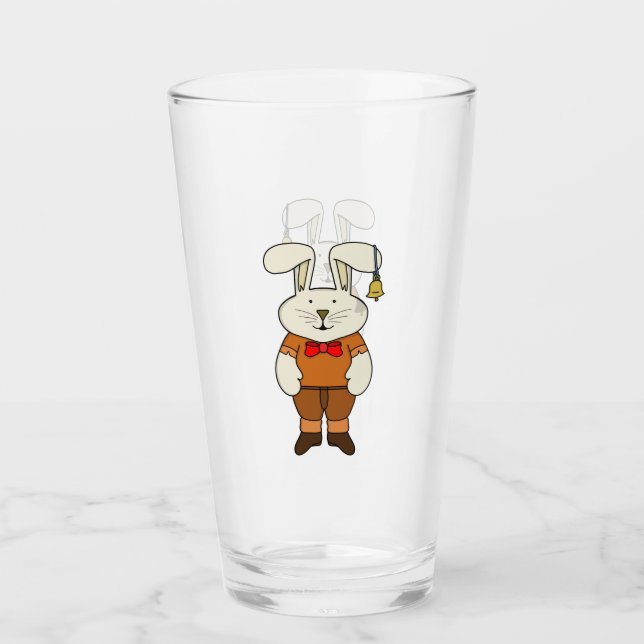 Verre Lapin avec une cloche à l'oreille (Devant)