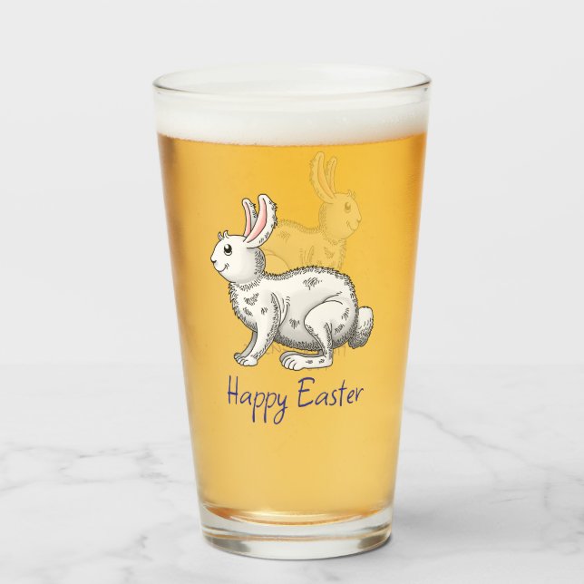 Verre Lapin de Pâques blanc (Devant (rempli))