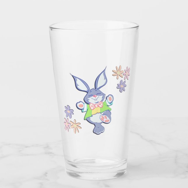 Verre Lapin de Pâques violet dansant (Devant)