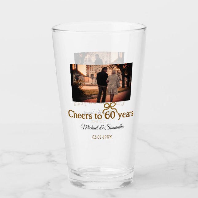 Verre L'arc d'or applaudit à 60 ans de mariage (Devant)