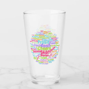 Verre L'art Word coloré brille dans de nombreuses langue
