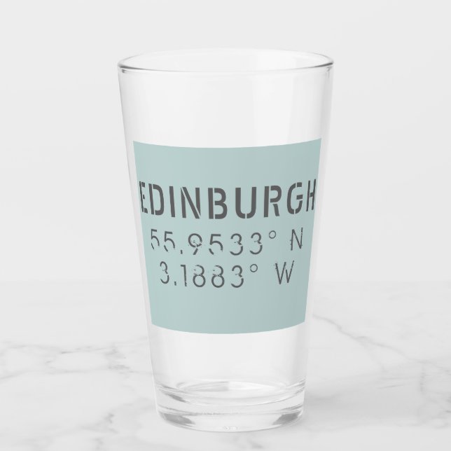 Verre Latitude et longitude d'Édimbourg (Devant)
