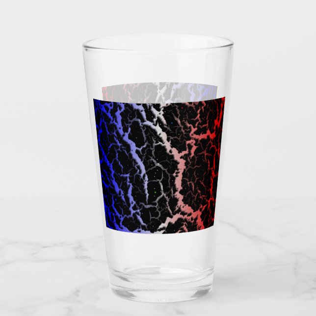 Verre Lave spatiale fissurée - Bleu/Blanc/Rouge (Devant)