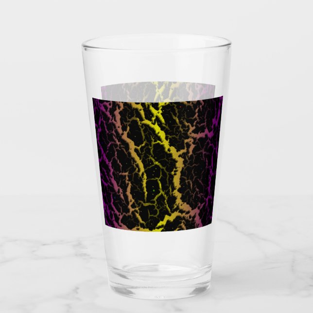 Verre Lave spatiale fissurée - Violet/Jaune (Devant)
