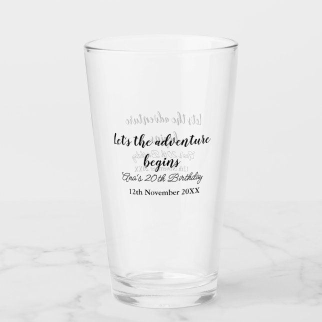 Verre l'aventure commence 20e anniversaire ajouter nom d (Devant)