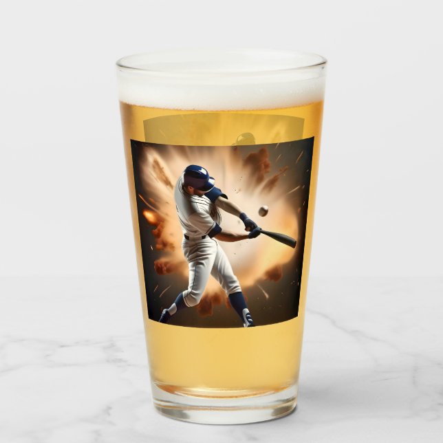 Verre Le Baseball Super Jouer À La Course À Domicile, (Devant (rempli))