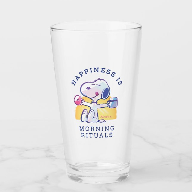 Verre Le bonheur, c'est les rituels du matin (Devant)