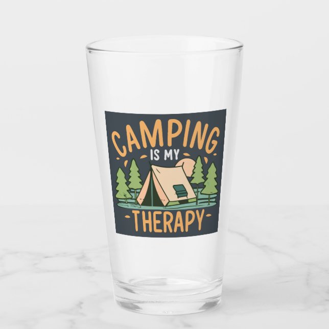 Verre Le Camping Est Ma Thérapie (Devant)
