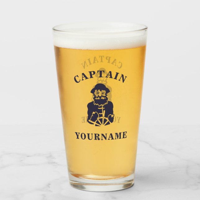 Verre Le Capitaine Old Scruter avec votre nom Tumbler en (Devant (rempli))