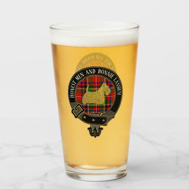Verre Le clan de Terrier d'écossais Crest et grillent (Devant (rempli))