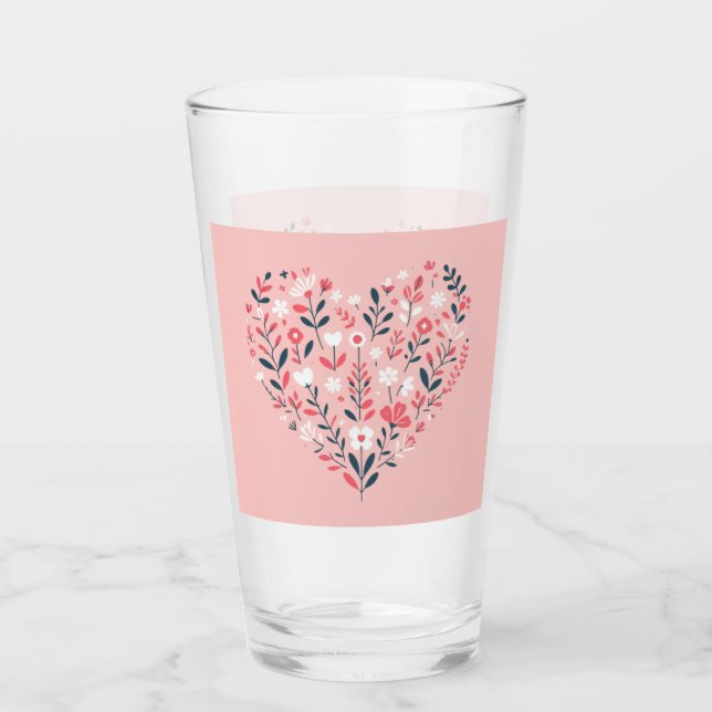 Verre Le coeur floral de Valentine (Devant)