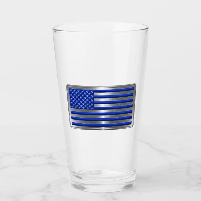 Verre Le drapeau américain du premier répondant (Devant)