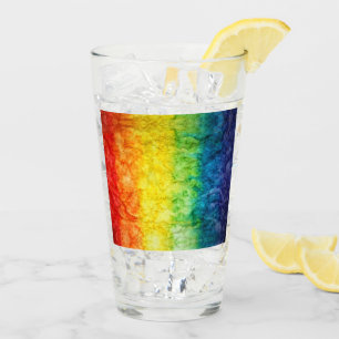 Verre Le drapeau tie-dyé de SlipperyJoe arc-en-ciel pres