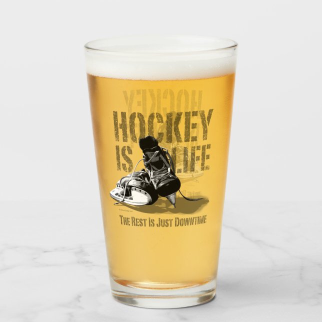 Verre Le hockey c'est la vie (Devant (rempli))