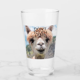 Verre Le lama drôle d'alpaga ne me touchent pas crachent