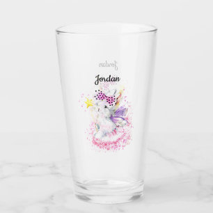 Verre Le lapin féerique d'aquarelle ajoutent votre no