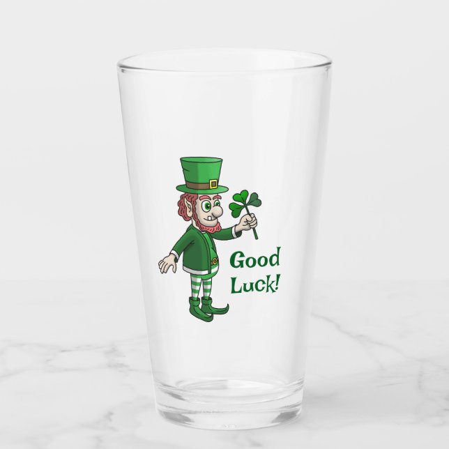 Verre Le Leprechaun avec un trèfle (Devant)