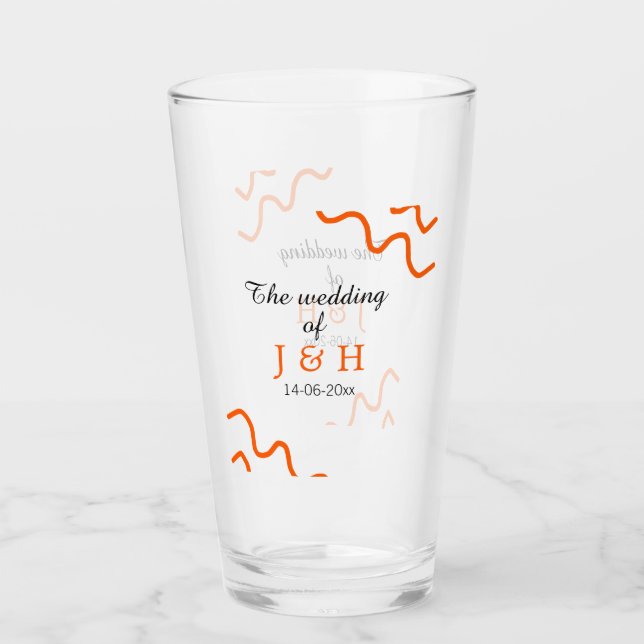 Verre Le mariage d'ajouter nom de couple terre cuite noi (Devant)
