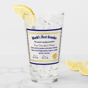 Verre Le meilleur certificat grand-père du monde Funny m