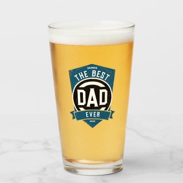 Verre Le meilleur papa jamais moderne cadeau de Fête des (Devant (rempli))