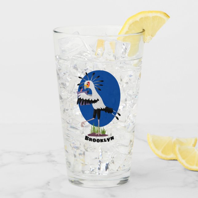 Verre Le mignon secrétaire oiseau écrire des notes dessi (Dos glace)