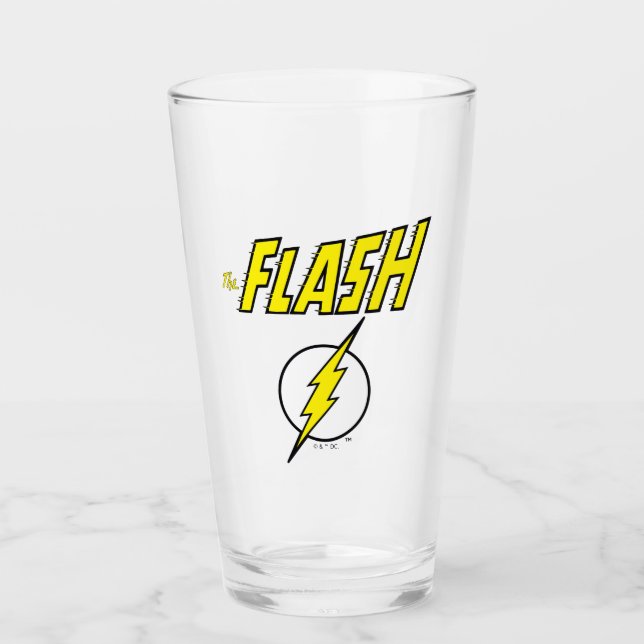 Verre Le nom Flash et logo d'éclair (Devant)