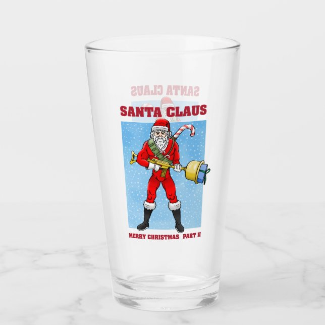 Verre Le Père Noël d'action est prêt pour Noël (Devant)