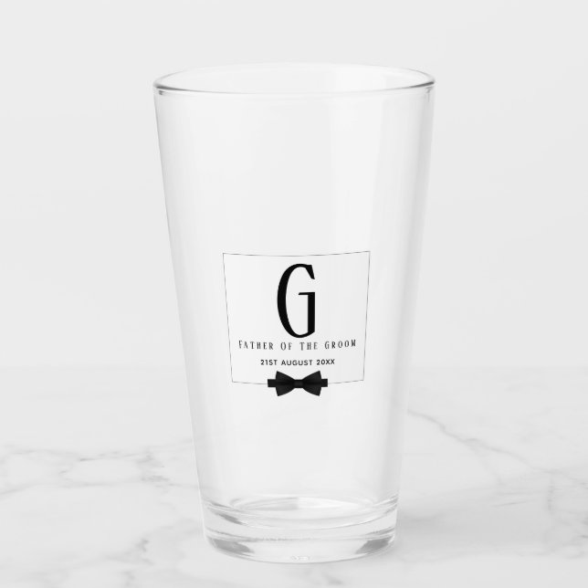Verre Le Père Personnalisé de la Cravate Monogram Bow Gr (Devant)