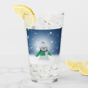 Verre Le personnage de bonhomme de neige de Noël adorabl