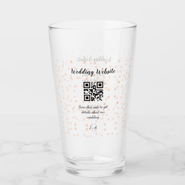 Verre Le site web mariage scanner code QR pour les détai (Devant)