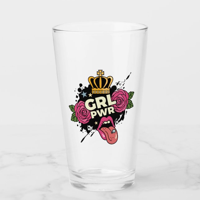 Verre Le style tatouage Girl Power (Devant)