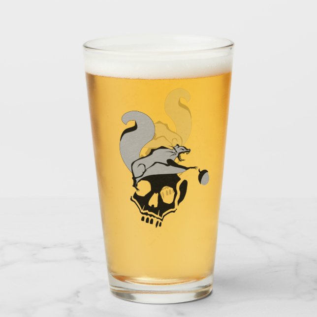 Verre L'écureuil mort gris qui a faim (Dos (rempli))