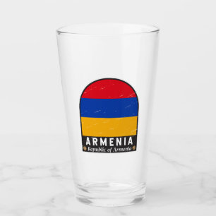 Verre L'emblème du drapeau arménien est Vintage