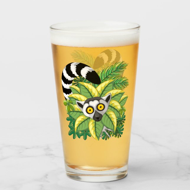 Verre Lémuriens de Madagascar dans une jungle exotique (Devant (rempli))