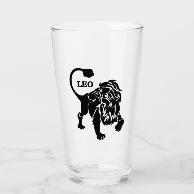 Verre Léo Lion Zodiaque Noir (Devant)