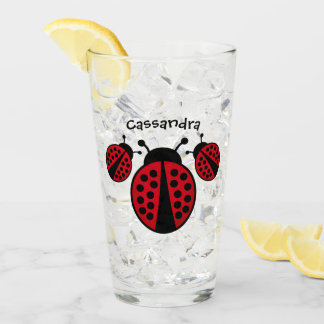 Verre Les amateurs de coccinelle avec votre nom
