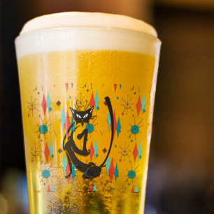 Verre Les années 50 moderne du milieu du siècle - Chat C