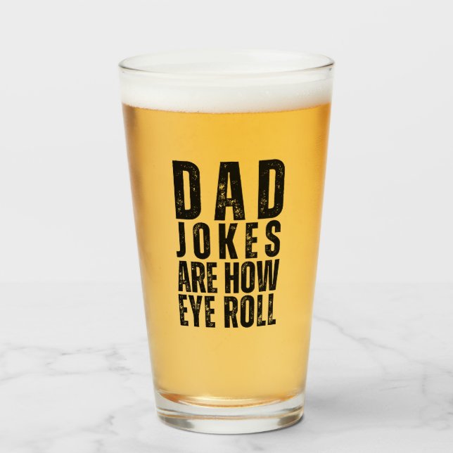 Verre Les blagues de papa sont comme je roule des yeux d (Devant (rempli))